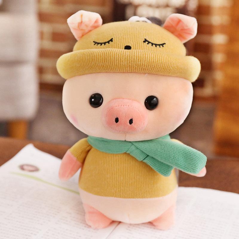 1pc 25cm Kawaii Cross-dressing Pig Plush Pendant Soft Stuffed Cartoon Animal Pig Toys Car/Bedroom Pendant Dolls Kids Best Gifts