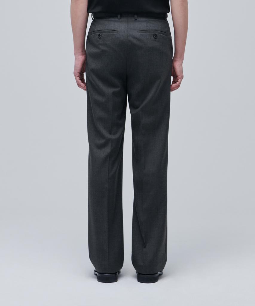MUSINSA STANDARD Wool Blend Wide Hidden Banding Slacks [Medium Gray]
