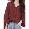 Women’s Cotton-Linen Blend Breathable Top for Fall Casual & Work - Minimalist Elegance