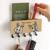 Cartoon Wall-Mounted No-Drill Clothes Hook & Key Rack with Storage Box