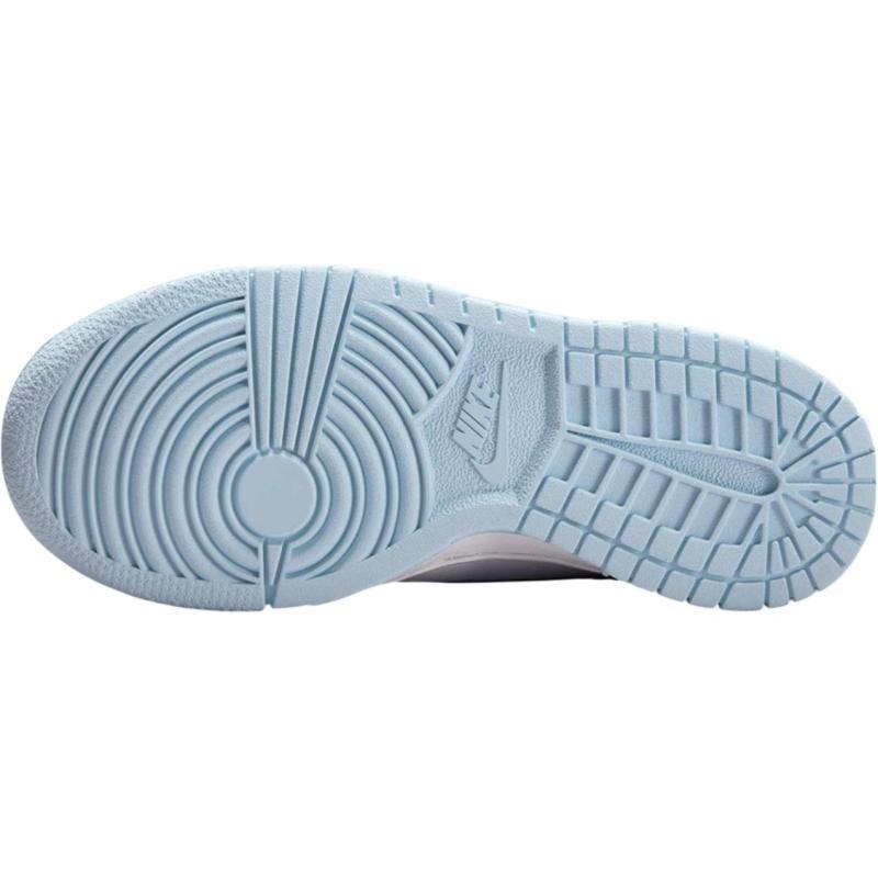 Nike Dunk Cushioning, Wear Resistant Low Top Kids' Skateboarding Shoes White/Marine Blue Sneakers IB7687-100
