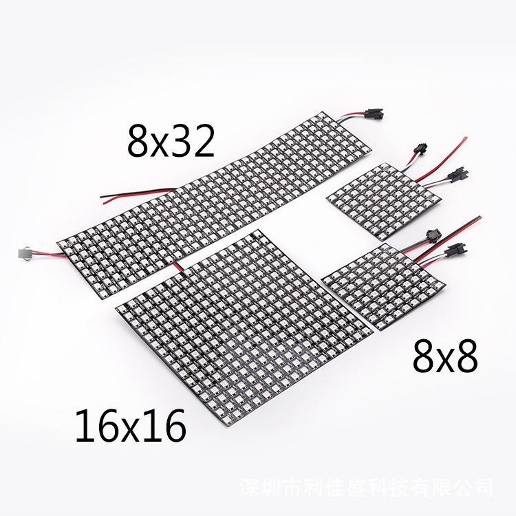 WS2812 Dream Color RGB LED Dot Matrix Flexible Display Screen, Programmable DC5V Full Color Point Light Source.
