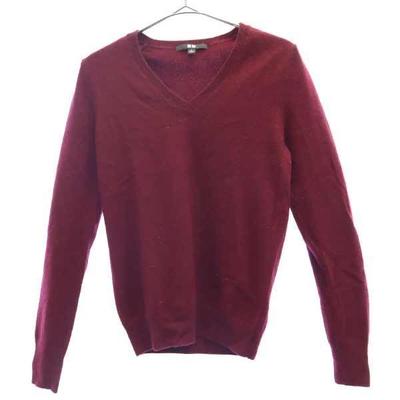 Cashmere Long Sleeve Sweater S Red Knit Women Used