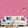 Pink Leopard Heart Spots Wallpaper 22.83"X118" Waterproof Wallpaper for Living Room/Bedroom/Bathroom PVC Wall Sticker