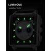 POSHI Square Watch Men's Glow-in-the-dark Waterproof Quartz Watch Multi-functional Calendar Leather Watch
