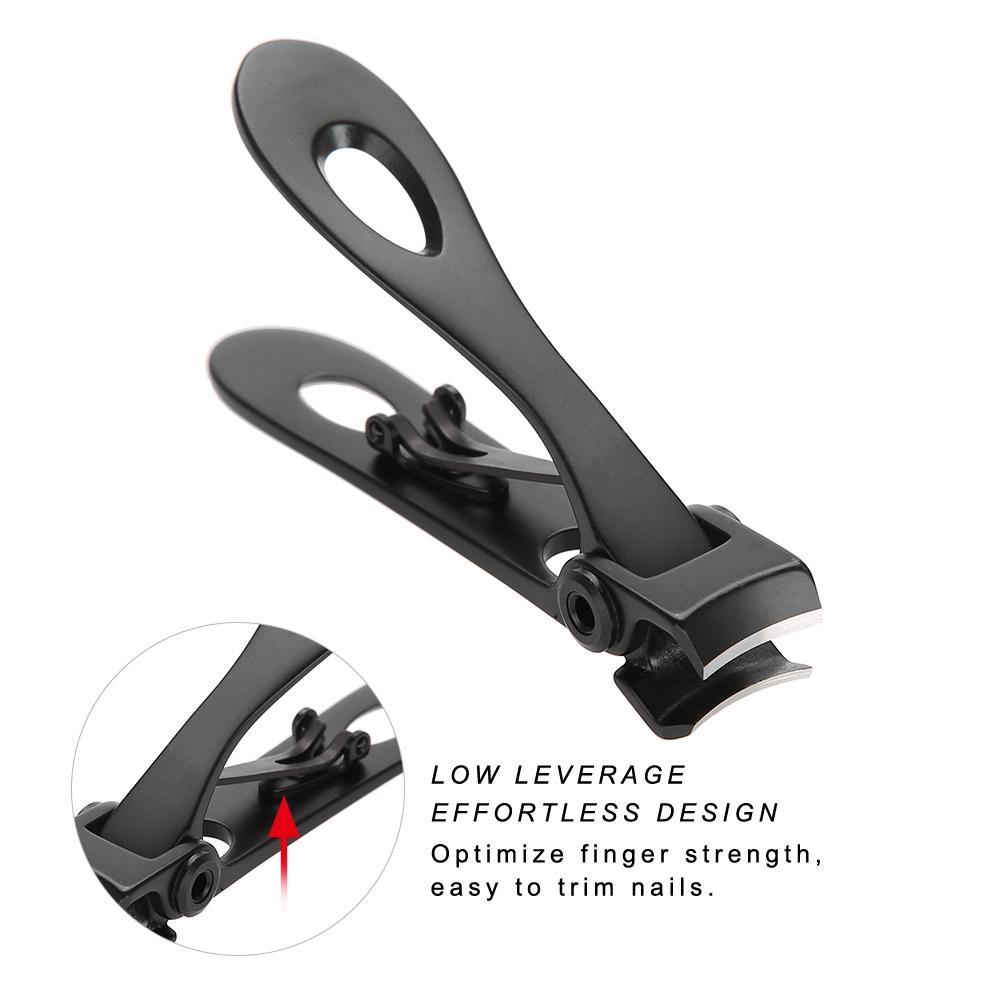 Stainless Steel Nail Clipper Portable Nail Cutter Trimmer Manicure Pedicure Tool Small Black