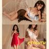 Large Sexy Pink [RTYOUTH] Babydoll, Size, Lingerie, Women's, Shorts, See-through, Chubby, V-neck, Cute, Camisole, Black, Red, (Red-3XL)