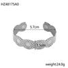 CARLIDANA Fashion Chunky Cuff Open Bracelet For Women Stainless Steel Waterproof Gold Color Bangle Vintage Jewelry Wedding Gift