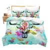 Farm Animal Duvet Cover Set Single King Queen Bohemian Mandala Bedding Set Microfiber Deer Bull Head Cow Skull Comforter Cover