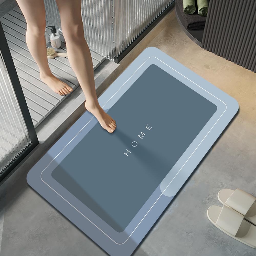 2 Stück Diatomeenerde Badezimmer Badezimmer Bodenmatte Wasserabsorbierend Rutschfest und Schmutzabweisend Teppich Fußmatte