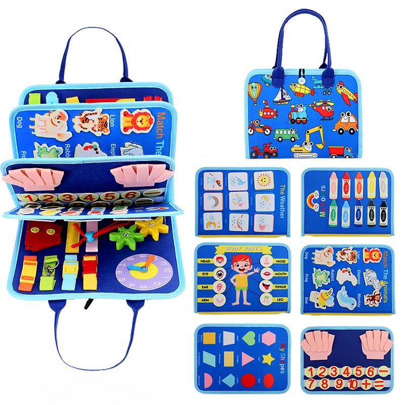 Montessori Felt Busy Board: Multi-Page Educational Toy & DIY Accessories for Early Childhood Learning