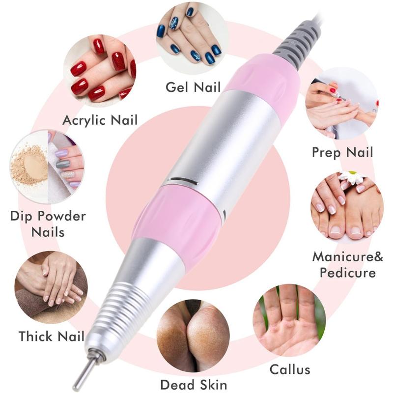 Handheld Nail Drill Machine 30000rpm Professional Nail Drill Electric Nail File Kits for Nail Shaping Buffing Gel Nails