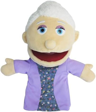 LOMTRATS Familie Handpuppen für Kinder, beinhaltet Opa, Oma, Papa, Mama, Tochter, Sohn mit beweglichem offenen Mund, perfekt für das Geschichtenerzählen
