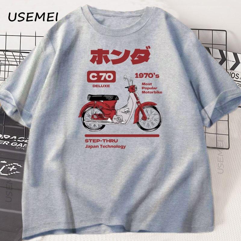 Japanese Style Vintage Anime Car T-shirt for Men Women Summer Printed T Shirt Loose Cotton High Quality Round Neck Tees Clothes