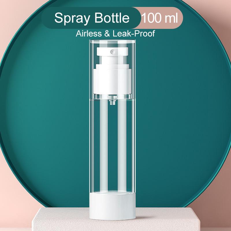 Airless Pump Bottle Set, Vacuum Travel Size Cosmetic Containers, Refillable Lotion Serum Dispenser, Leak-Proof Skincare Jars for Makeup