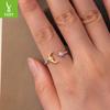Shining Star And Moon Open Ring Women'S Niche Light Luxury S925 Sterling Silver Ring Jewelry