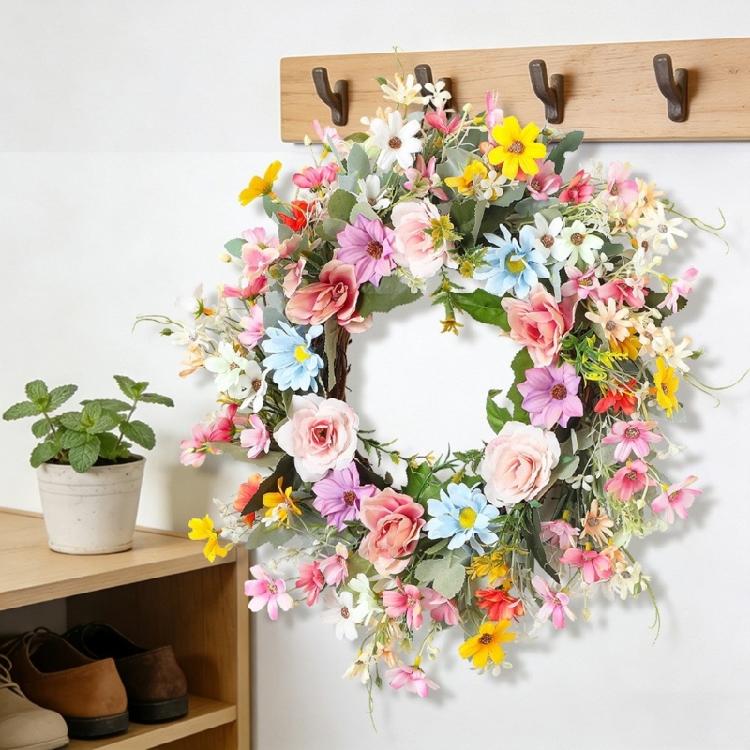 Fascinating Handcrafted Silk Daisy Wreath Adds A Touch Of Natural Charm To Your Space Ideal For Festivals And Gatherings