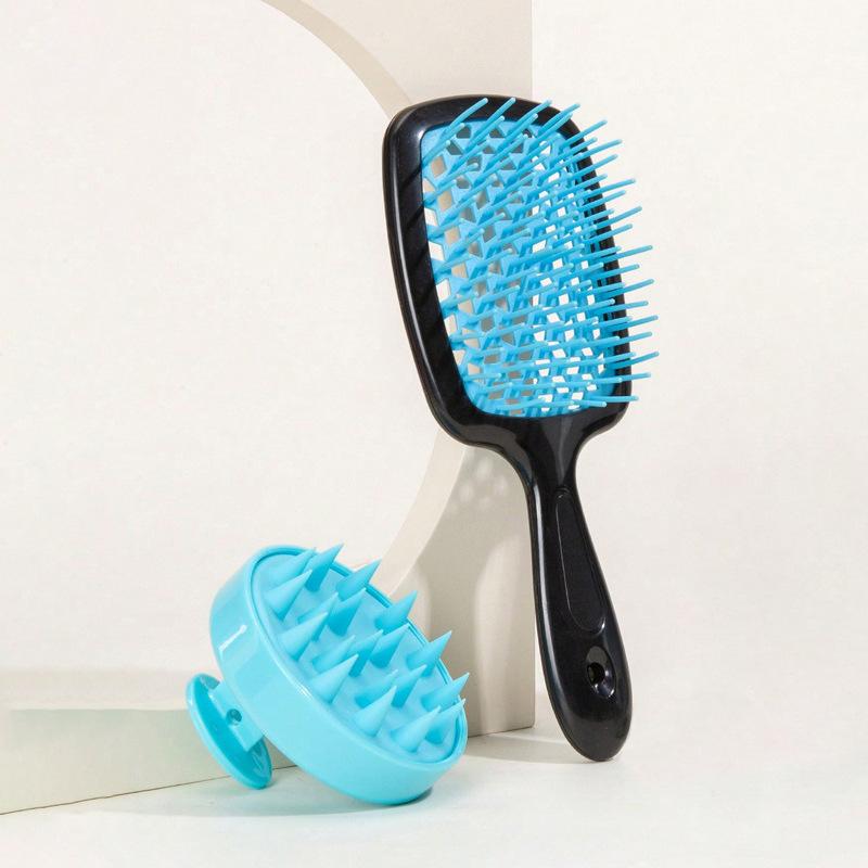 2pcs set Scalp Massage Comb Hollow Out Comb Shampoo Massage Brush For Bath Hair Washing Spray Bottle Salon Hairdressing Tools