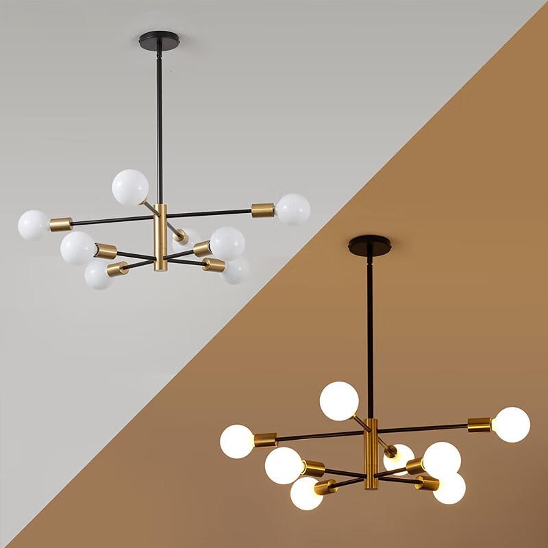 Nu Feng Black & Gold 10-Light Sputnik Chandelier