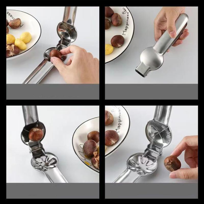 2In1 Chestnut Opener Machine Chestnut Clip Walnut Pliers Sheath Cutter Nut Cracker Sheller Kitchen Tool Walnut Clip Accessories