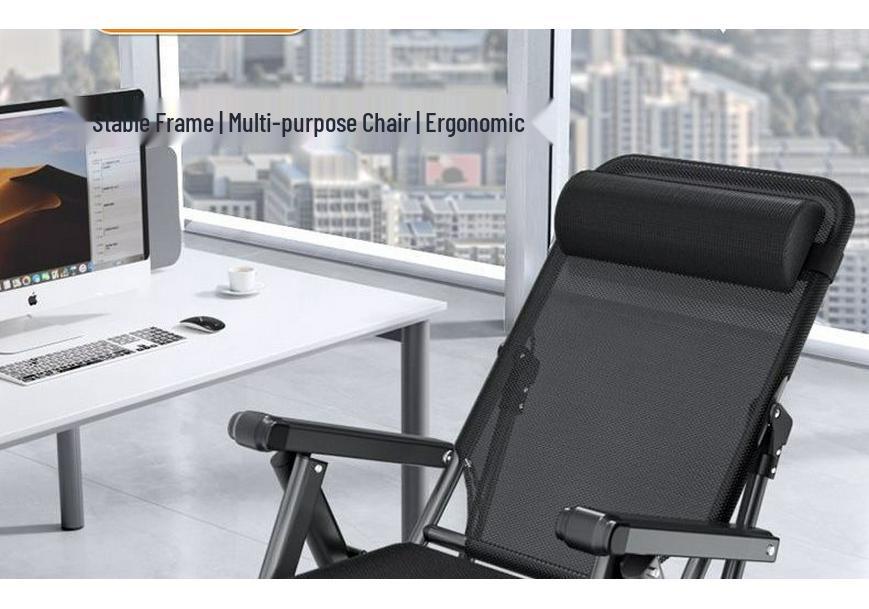 Foldable Office Recliner Chair - Thickened Design for Sitting, Lying, and Napping at Home or Office.