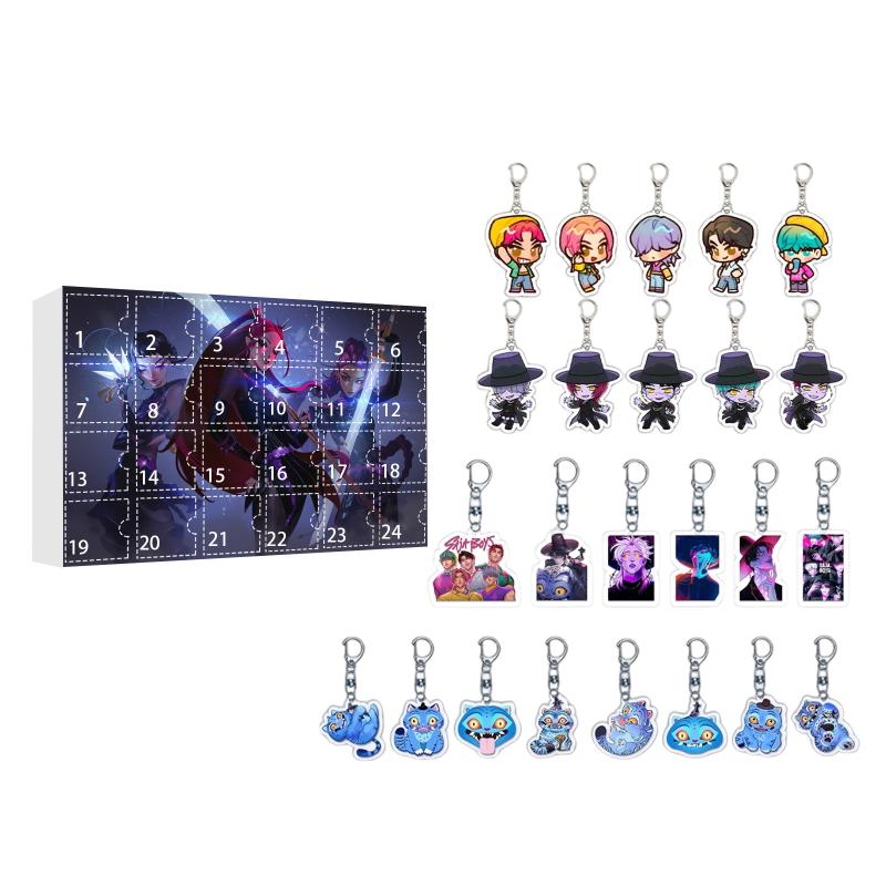 Kpop Caçadores de Demônios Caixa Surpresa Caixa Misteriosa 24 Dias Contagem Regressiva de Natal Calendário do Advento Chaveiro Pingente de Bolsa Presente de Festival