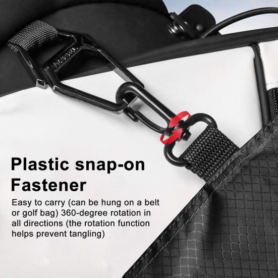 Golf Ball Bag with Waist Clip 3 Pockets Waterproof Nylon Golf Ball Tee Tools Accessories Organizer Pouch Holder Men Women Golf Enthusiasts Gift