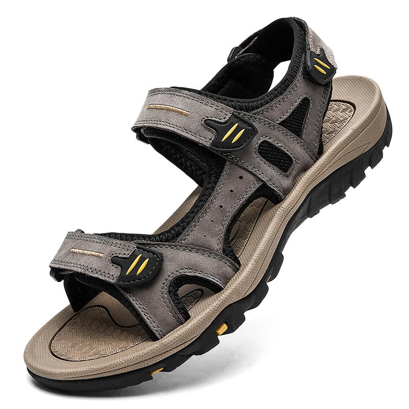 Mode Echtes Leder Herren Sandalen Sommer Neu Große Größe Herren Sandalen Outdoor Herren Freizeitschuhe Mode Sandalen Hausschuhe Große Größe 38-48