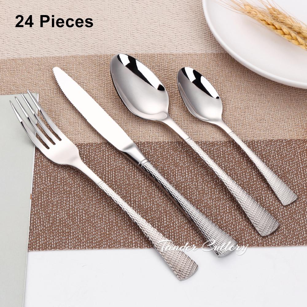 16/20/24/32 Pieces Gold Cutlery Set Stainless Steel Luxury Tableware Knife Fork Spoon Set Mirror Dinnerware Kitchen Utensils