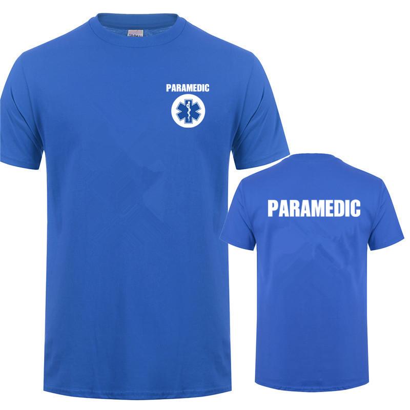 Paramedic T Shirt Summer Unisex Cotton Short Sleeve Emergency Medical Services Tshirts Unisexs Clothing Tops OT005