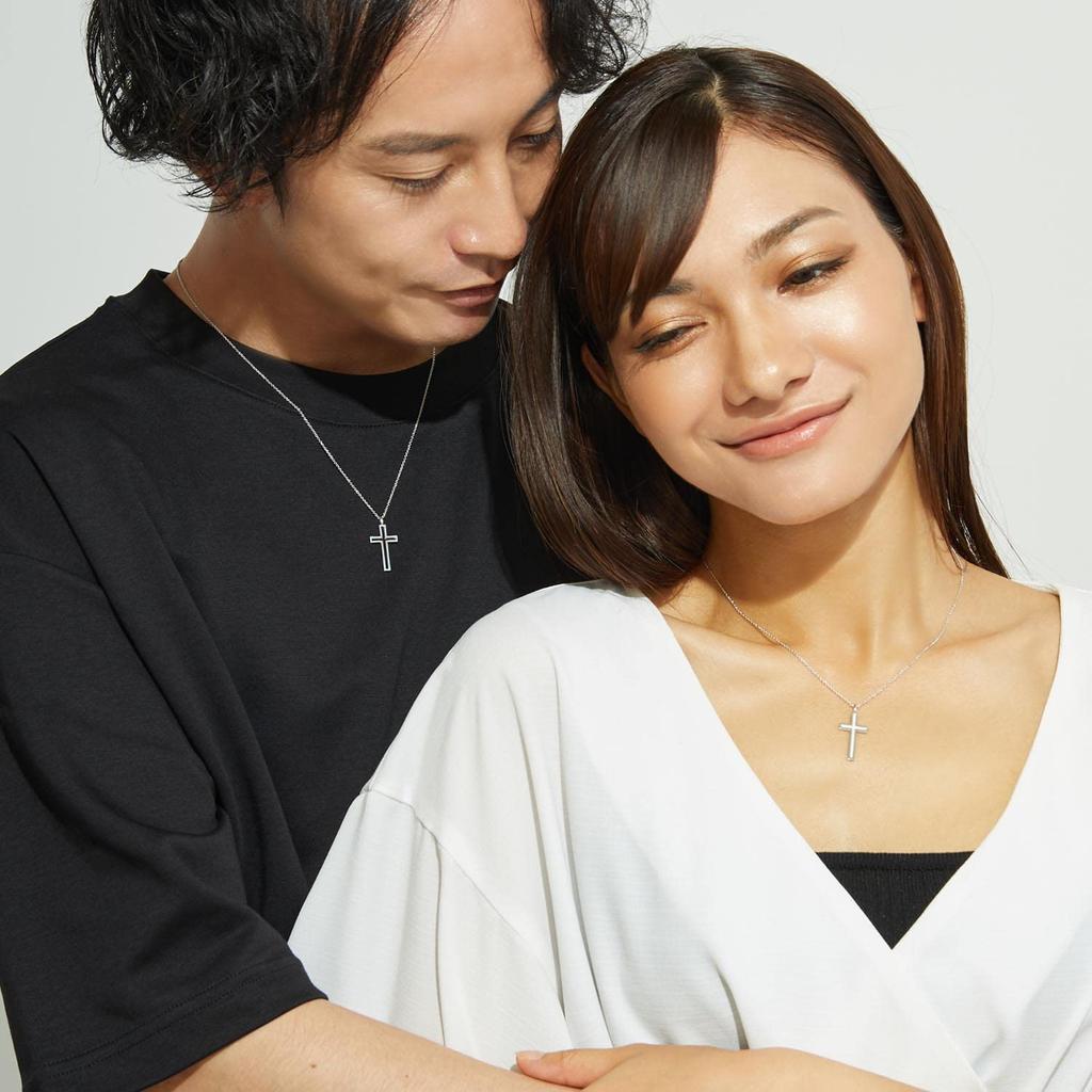 Rail Cross Pair Necklace [Lara Christie] [PAIR Label] cp3190-p