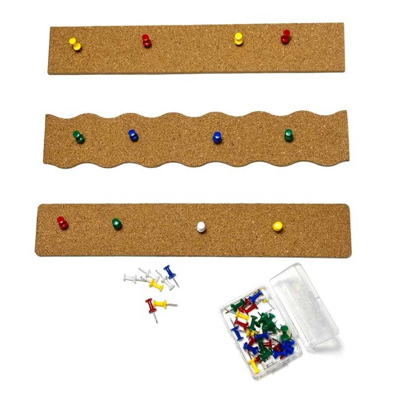 8Pcs Self Adhesive Corkboards for Wall, Long Cork Board Strips Frameless Cork Board Strips for Kitchen Office Display