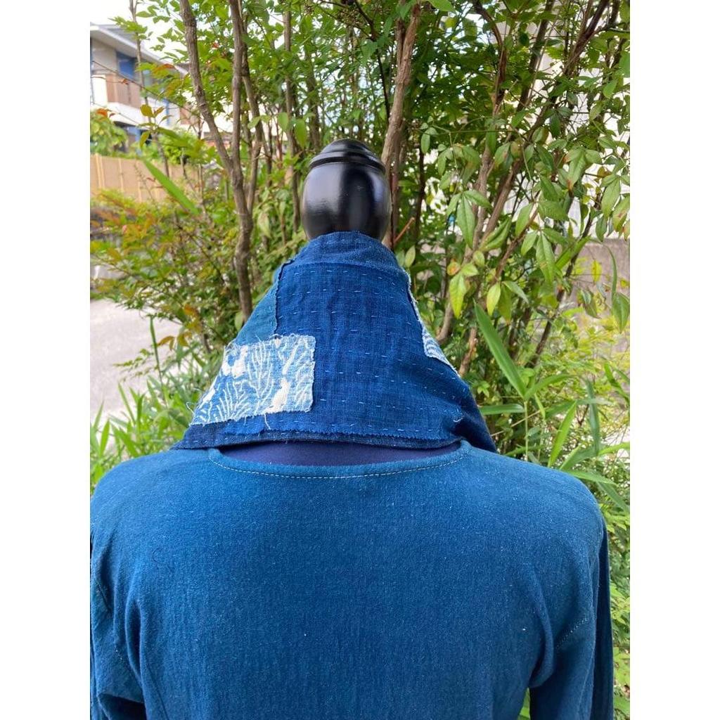 Used B74 Rags, Stole, Old Cloth, Remake, Indigo Dye, Patchwork, Pieced Together, Sashiko
