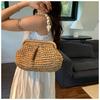 2025 Sommer Neue Strohweberei Umhängetasche Modische und Lässige Muscheltasche Damen Schultertasche mit Ausgezeichneter Textur