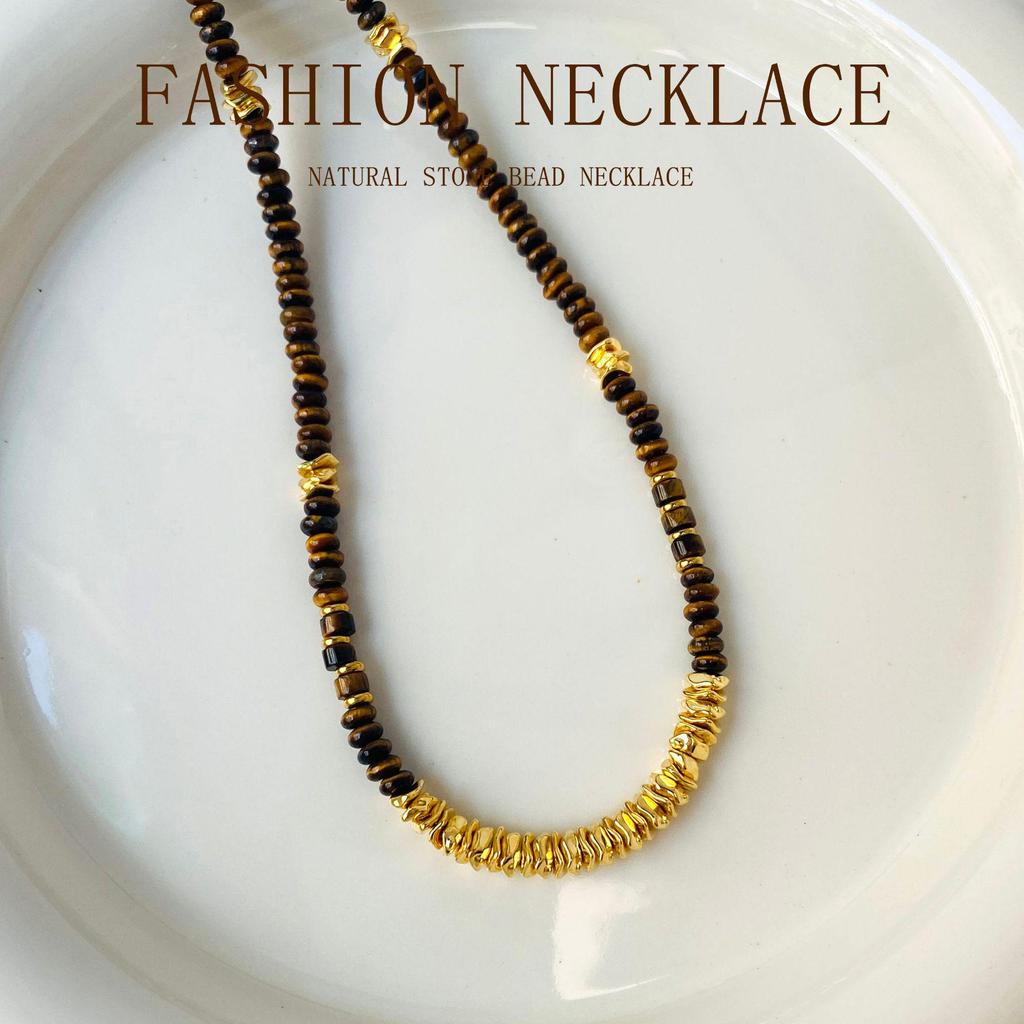 Shining 2025 Autumn/Winter Tiger Eye Necklace: Versatile Fashion Clavicle Chain for Women