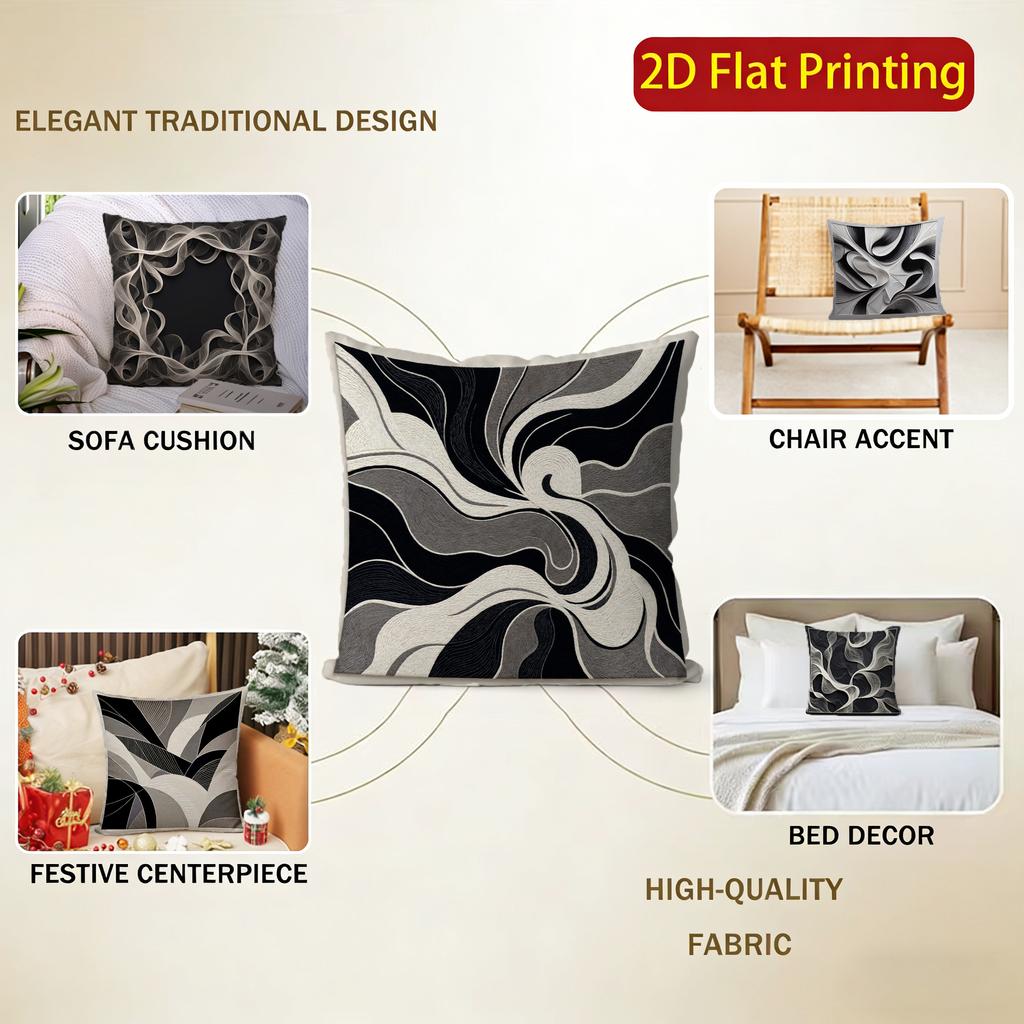 2D Modern Abstract Pattern Digital Print Pillowcases Pattern Cushion Cover Suitable For Sofa Bedroom Car Pillow Cover