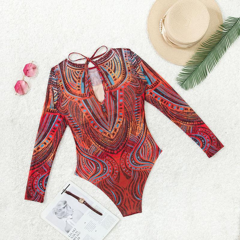 New High Waist Sexy Swimsuit Women Summer Bathing Suit Bikini Set Long Sleeve Swimwear Women Beach Swimming Suit For Female