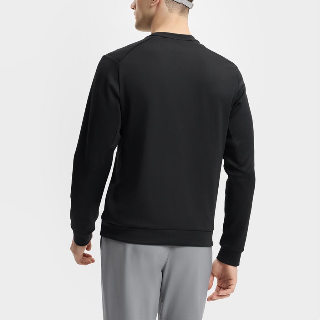 FILA Versatile Casual Knit Pullover Sweatshirt Men sweatshirt Deep-Black A11M511221FBK