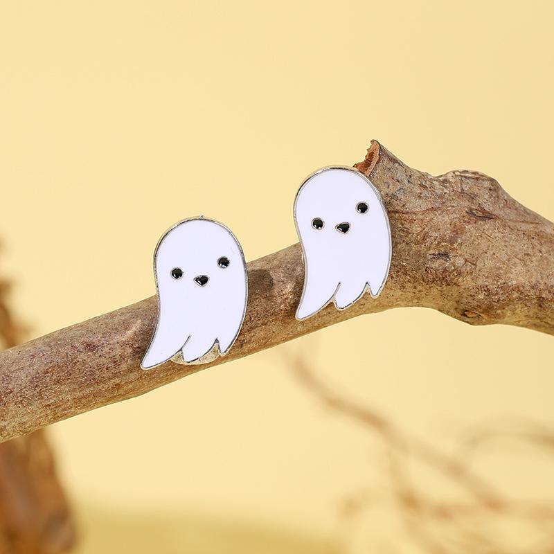 

Серьги на Хэллоуин Ужас Смешной Череп Паук Тыква Привидение Черная Кошка Серьги-пусеты на Хэллоуин Украшение Серьги