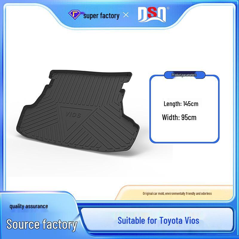 

Коврик в задний багажник Toyota Vios FS Venza - TPE, Без запаха, Водонепроницаемый, Износостойкий Black TPE Trunk Mat