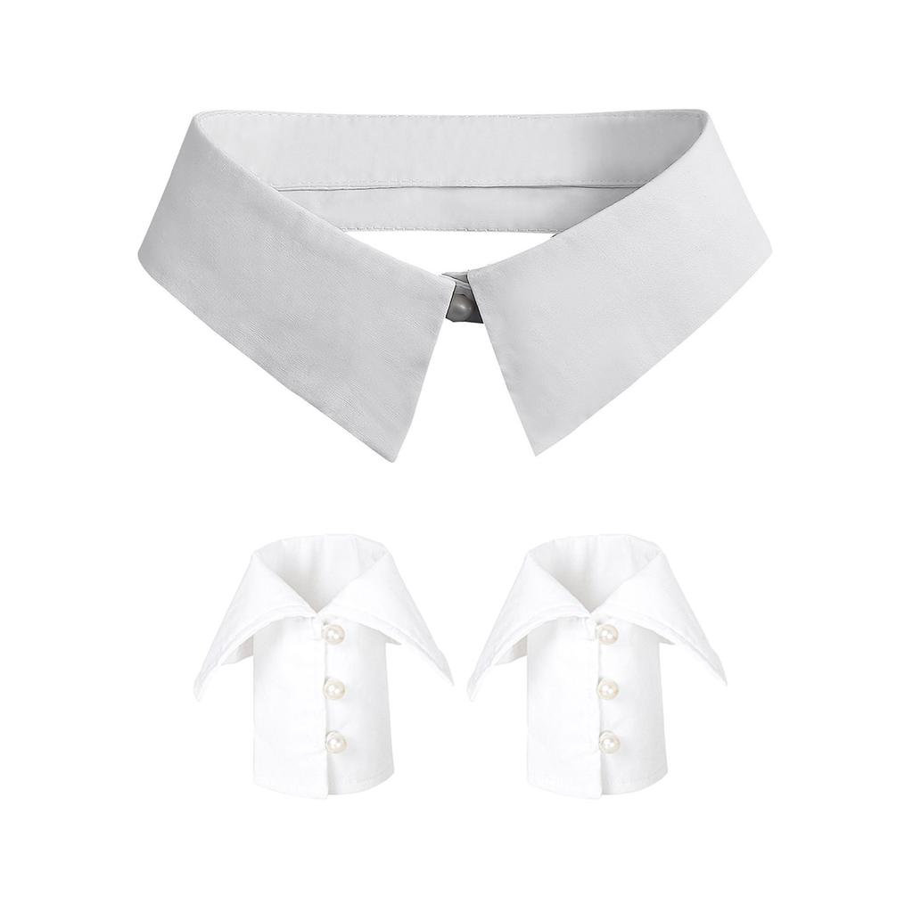 False Wrist Cuff Collar Set Elegant Detachable Sweet False Collar Detachable for Lady Delicate Versatile Collar