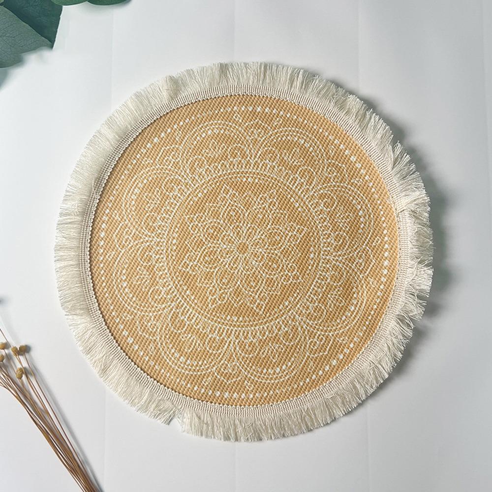 

Romantic Dining Table Mat Round Coaster Durable Vase Mat For Home Kitchen 16cm-Style 12