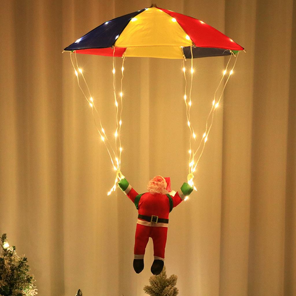 Santa Claus Parachute Christmas Tree Pendants Lovely Creative Pendant Parachute For Holiday Home Decoration New Year