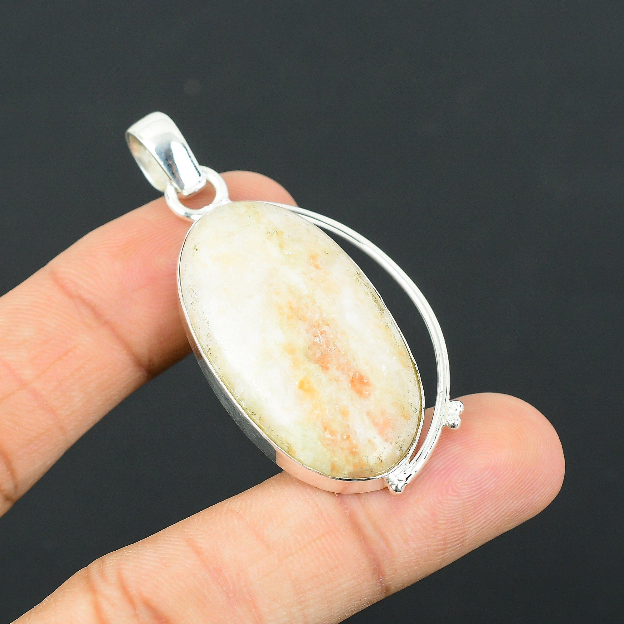 Sisters Day Sale 925 Sterling Silver Natural Sunstone Mother New Pendant Jewelry