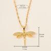 Trendy Gold Color Dragonfly Wings Necklaces For Women Stainless Steel Crystal Necklace Everyday Jewelry Gifts