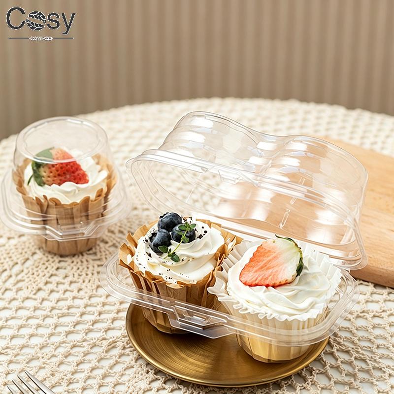 Clear Plastic Cupcake Boxes, Dome Muffin Cake Containers Individual Dessert Packaging Box For Bakery Birthday Party Takeaway