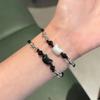 2Pcs Cute Cat Pendant Hand Woven Bracelets  Versatile Women Daily Vacation Wearing Jewelry Gift