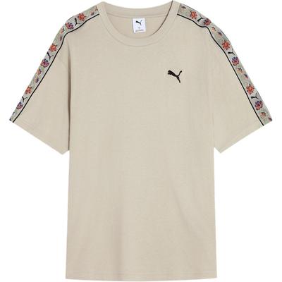 Relaxed Floral SS25 Fashion Round Neck Loose Short Sleeve T-Shirt Men Tops Sandy-Gray 633347-68