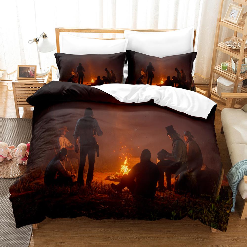 3D Print Game Red Dead Redemption 2_3pcs Bedding Sets Duvet Cover Set With Pillowcase Twin Full Queen King Bedclothes Bed Linen
