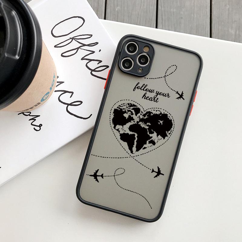 World Map Travel Airplane Phone Case For Iphone 16 15 13 14 11 12 Pro Max 7 8 Plus SE2 X XR XS Back Shockproof Cover Shells